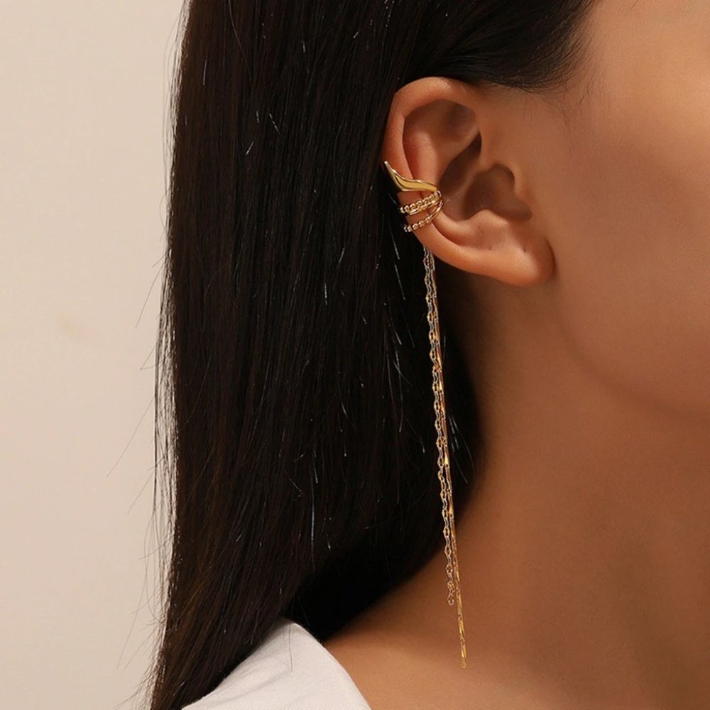 ❤️4 for $20 Sale❤️ NEW S925 Sterling Silver 1pc Long Tassel Cuff Earrings